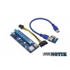 Дополнительный модуль питания для видеокарты Riser PCI-Ex x1 to x16 Molex, 6-pin,Version 006C, USB 0,6 м (синяя плата)