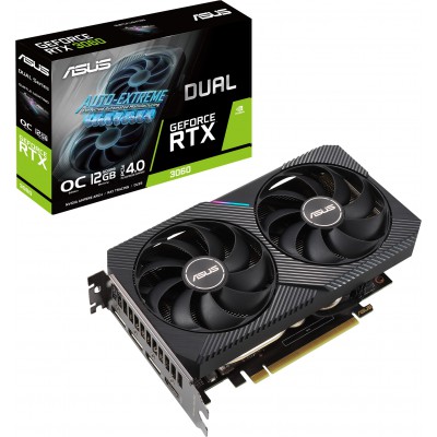 Видеокарта ASUS GeForce RTX3060 12Gb DUAL OC V2 LHR DUAL-RTX3060-O12G-V2, DUAL-RTX3060-O12G-V2