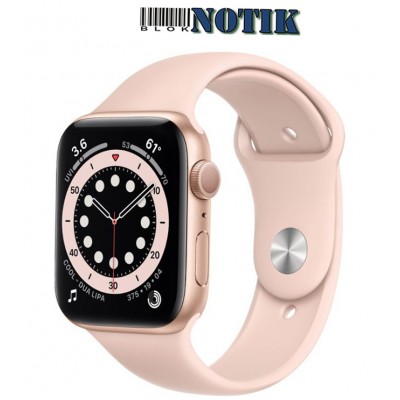 Apple Watch Series 6 GPS M00E3 44mm Gold Aluminium Case with Pink Sport Band, M00E3