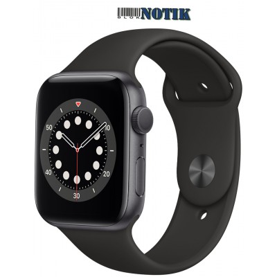 Apple Watch Series 6 GPS M00H3 44mm Space Gray Aluminium Case with Black Sport Band, M00H3