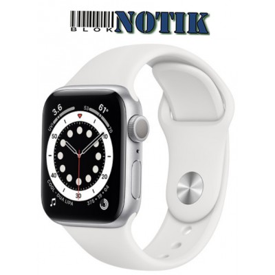 Apple Watch Series 6 GPS+LTE M07F3 44mm Silver Aluminium Case with White Sport Band, M07F3