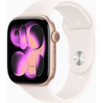 Apple Watch Series 11 GPS 46mm Rose Gold Aluminium Case with Light Blush Sport Band S/M (MEV64)