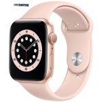 Apple Watch Series 6 44mm LTE Gold Aluminum Case with Pink Sand Sport Band (MG2D3)