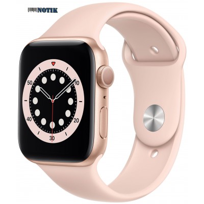 Apple Watch Series 6 44mm LTE Gold Aluminum Case with Pink Sand Sport Band MG2D3, MG2D3