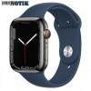 Apple Watch 7 4G 41mm Graphite S. Steel Case w. Abyss Blue S. Band (MKHJ3)
