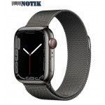 Apple Watch Series 7 41mm LTE Graphite Stainless Steel with Graphite Milanese Loop (MKJ23)