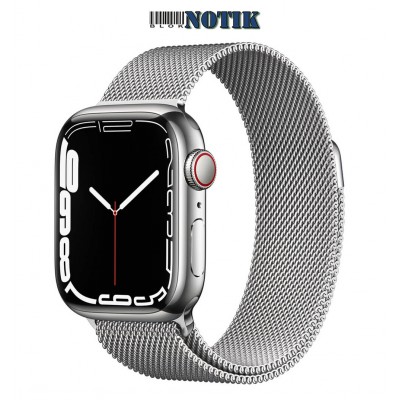 Apple Watch Series 7 45mm LTE Silver Stainless Steel with Silver Milanese Loop MKJE3, MKJE3