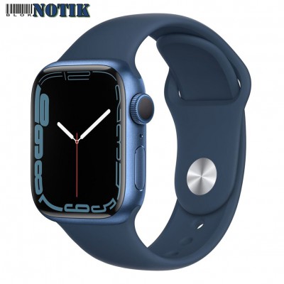 Apple Watch Series 7 GPS MKN13 41mm Blue Aluminum Case With Blue Sport Band, MKN13