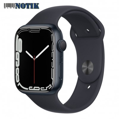 Apple Watch Series 7 GPS MKN53 45mm Midnight Aluminum Case With Midnight Sport Band, MKN53