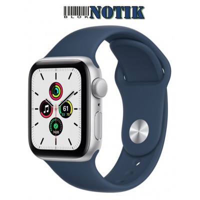Apple Watch Series SE 40mm Silver Aluminum Case with Abyss Blue Sport Band MKNY3, MKNY3