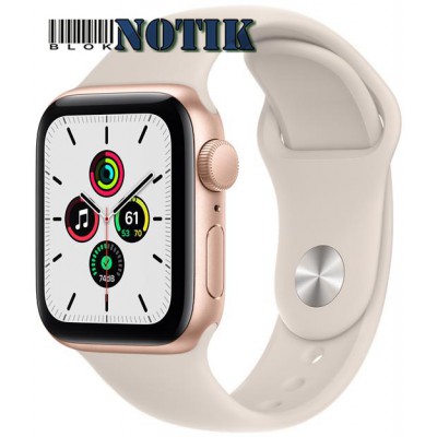 Apple Watch Series SE 40mm Gold Aluminum Case with Pink Starlight Sport Band MKQ03, MKQ03