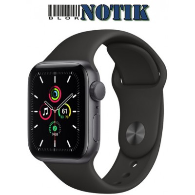 Apple Watch Series SE 44mm Space Gray Aluminum Case with Midnight Sport Band MKQ63, MKQ63