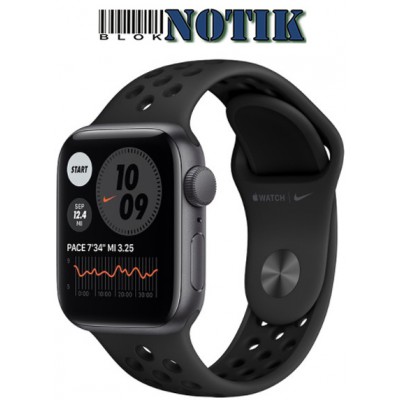 Apple Watch Series SE GPS 44mm Silver Aluminum Case + Pure Platinum/Black Nike Sport Band MKQ73, MKQ73