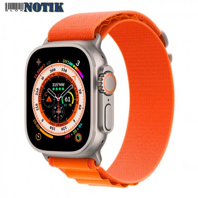 Apple Watch Ultra GPS + Cellular 49mm Titanium Case with Orange Alpine Loop - Medium MQEU3/MQFL3, MQEU3-MQFL3