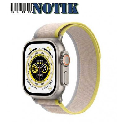 Apple Watch Ultra GPS + Cellular 49mm Titanium Case with Yellow/Beige Trail Loop - M/L MQF23/MQFU3, MQF23-MQFU3