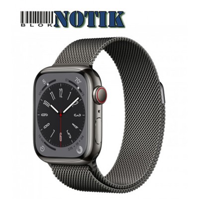 Apple Watch Series 8 GPS + Cellular 41mm Graphite S. Steel Case w. Milanese Loop Graphite MNJL3/MNJM3, MNJL3-MNJM3