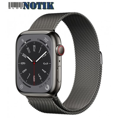 Apple Watch Series 8 GPS + Cellular 45mm Graphite S. Steel Case w. Milanese Loop Graphite MNKW3/MNKX3, MNKW3-MNKX3