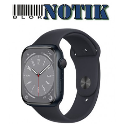 Apple Watch Series 8 GPS 45mm Midnight Aluminum Case w. Midnight Sport Band MNP13, MNP13