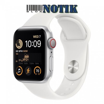 Apple Watch SE 2 GPS+ Cellular 40mm Silver Aluminum Case with White Sport Band MNPP3/MNTP3, MNPP3-MNTP3