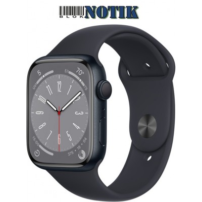 Apple Watch Series 8 GPS 41mm Midnight Aluminum Case w. Midnight Sport Band S/M MNU73, MNU73
