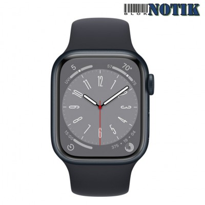 Apple Watch Series 8 GPS + Cellular 41mm Midnight Aluminum Case with Midnight Sport Band - S/M MNUV3, MNUV3