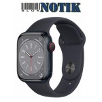 Apple Watch Series 8 GPS + Cellular 41mm Midnight Aluminum Case w. Midnight Sport Band Regular (MNHV3)