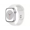 Apple Watch Series 8 GPS 45mm Silver Aluminum Case with White S. Band - S/M (MP6P3-MP6T3)