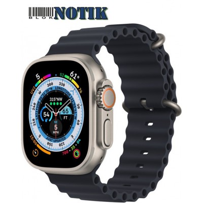 Apple Watch Ultra GPS + Cellular 49mm Titanium Case with Midnight Ocean Band MQET3/MQFK3, MQET3-MQFK3