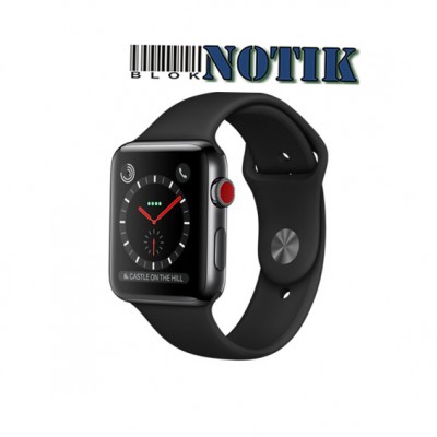 Apple Watch Series 3 42mm LTE Stainless Steel Sport Black. MQK92, MQK92