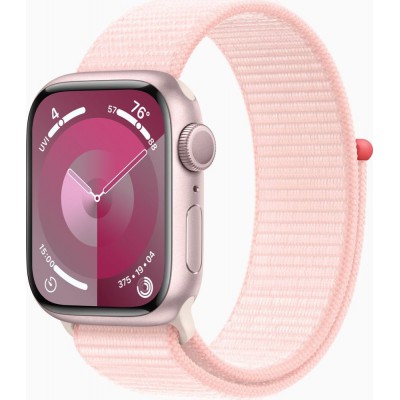 Apple Watch Series 9 GPS 41mm Pink Aluminum Case with Light Pink Sport Loop MR953, MR953