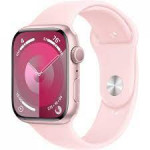 Apple Watch Series 9 GPS 45mm Pink Aluminum Case with Light Pink Sport Band - S/M (MR9G3)