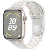 Apple Watch Series 9 GPS 45 mm Starlight Aluminum Case With Pure Platinum Nike Sport Band- Size M/L (MR9P3-MUV13)