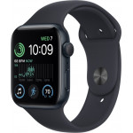 Apple Watch SE 2 GPS 44mm Midnight Aluminum Case with Midnight Sport Band S/M (MRE73)