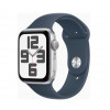Apple Watch SE 2 GPS 44mm Silver Aluminium with Storm Blue Sport Band S/M (MREC3)