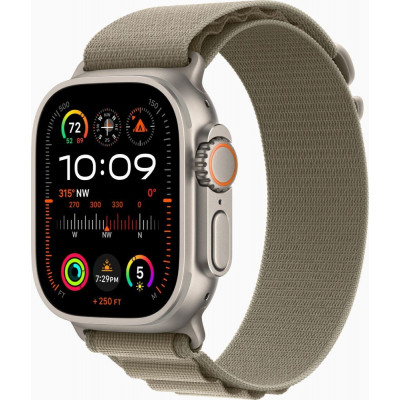 Apple Watch Ultra 2 GPS + Cellular 49mm Titanium Case with Olive Alpine Loop - Small MREX3, MREX3