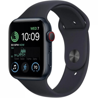 Apple Watch SE 2 LTE 44mm Midnight Aluminum Case with Midnight Sport Band M/L MRH73, MRH73