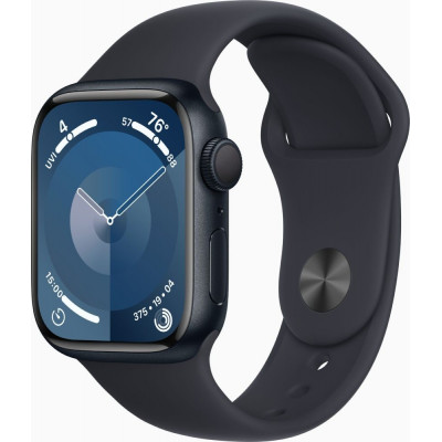 Apple Watch Series 9 GPS + Cellular 41mm Midnight Aluminum Case with Midnight Sport Band - S/M MRHR3, MRHR3