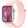 Apple Watch Series 9 GPS + Cellular 41mm Pink Aluminum Case with Light Pink Sport Loop (MRJ13)