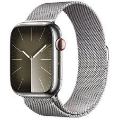 Apple Watch Series 9 LTE 41mm Silver S. Steel Case w. Silver Milanese Loop MRJ43, MRJ43