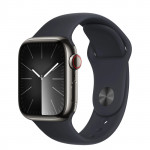 Apple Watch Series 9 LTE 41mm Graphite S. Steel Case w. Midnight S. Band - M/L (MRJ93)