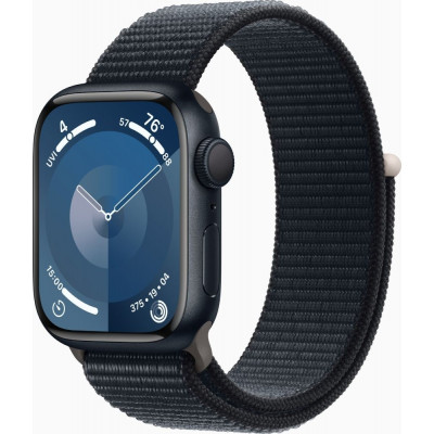 Apple Watch Series 9 GPS + Cellular 45mm Midnight Aluminum Case with Midnight Sport Loop MRMF3, MRMF3