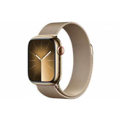 Apple Watch Series 9 GPS + Cellular 45mm Gold Stainless Steel Case with Gold Milanese Loop MRMU3, MRMU3