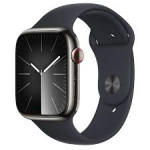 Apple Watch Series 9 LTE 45mm Graphite S. Steel Case w. Midnight S. Band - M/L (MRMW3)