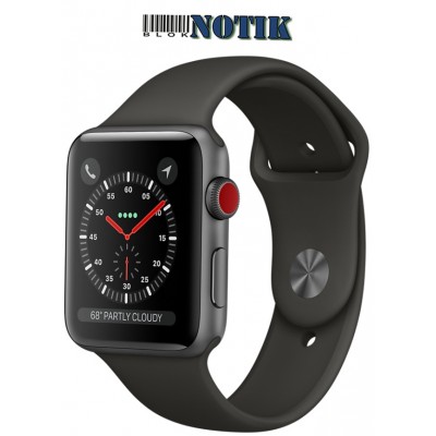 Apple Watch Series 3 GPS MTF02 38mm Space Gray Aluminum Case with Black Sport Band , MTF02