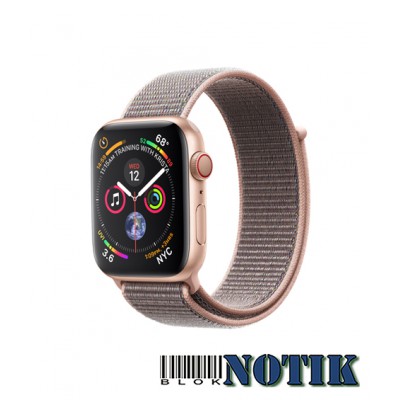 Apple Watch Series 4 GPS + Cellular 44mm Gold Aluminum Case with Pink Sand Sport Loop, MTV12/ MTVX2