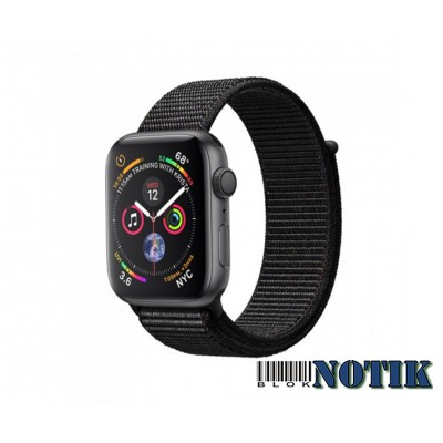 Apple Watch Series 4 GPS MU672 40mm Space Gray Aluminum Case with Black Sport Band Loop, MU672