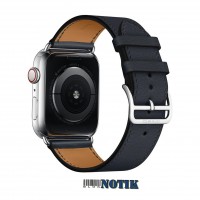  Apple Watch Hermes Series 4 GPS + LTE MU6W2 44mm Stainless Steel Case with Bleu Indigo Swift Leather Single Tour, MU6W2