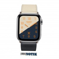 Apple Watch Hermes Series 4 GPS + LTE MU6X2 44mm Stainless Steel Case with Indigo/Craie/Orange Swift/Single Tour, MU6X2