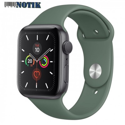 Apple Watch Series 5 GPS MWT52 44mm Space Gray Aluminum Case with Pine Green Sport Band, MWT52