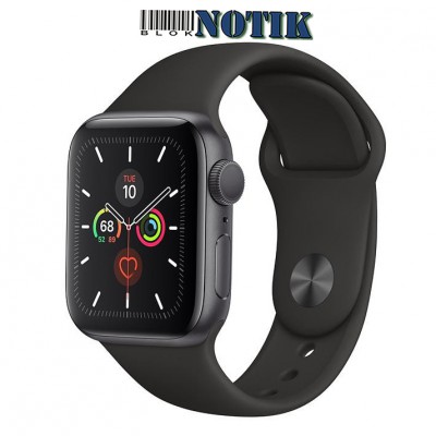 Apple Watch Series 5 GPS MWV82 40mm Space Gray Aluminum Case with Black Sport Band , MWV82